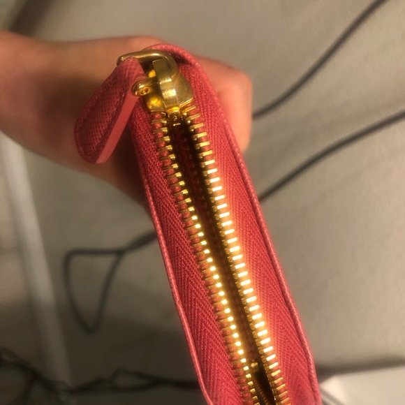 Prada Pink Saffiano Zip Around Wallet - Picture 9 of 12
